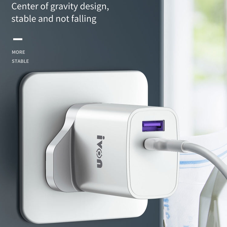 IVON AD52 18W USB-C / Type-C + USB Dual Port PD Fast Charge(EU Plug) - USB Charger by IVON | Online Shopping South Africa | PMC TechLife | Buy Now Pay Later Mobicred