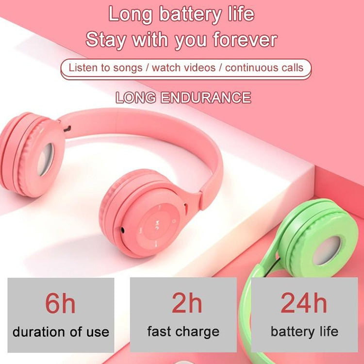 Y08 Hifi Sound Quality Macaron Bluetooth Headset, Supports Calling & TF Card & 3.5mm AUX (Green) - Headset & Headphone by PMC TechLife | Online Shopping South Africa | PMC TechLife