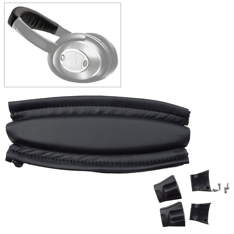 10 PCS For Bose QC2 / QC15 Headphone Head Beam Headgear Leather Cover with Plastic Parts + Screws - Earmuff & Pad by PMC TechLife | Online Shopping South Africa | PMC TechLife