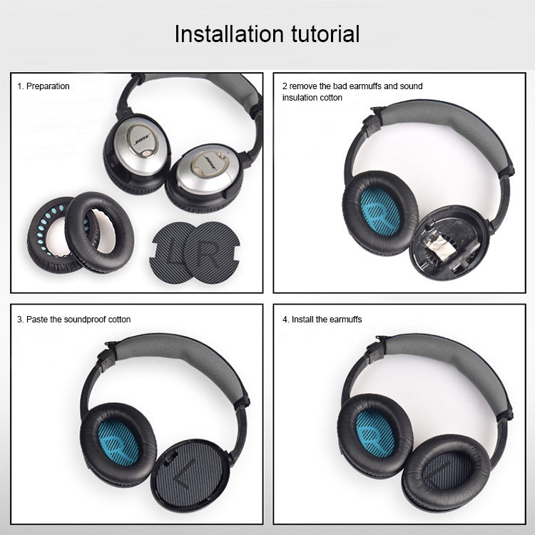 1 Pair Soft Earmuff Headphone Jacket with Common Cotton for BOSE QC2 / QC15 / AE2 / QC25(Dark Brown) - Earmuff & Pad by PMC TechLife | Online Shopping South Africa | PMC TechLife