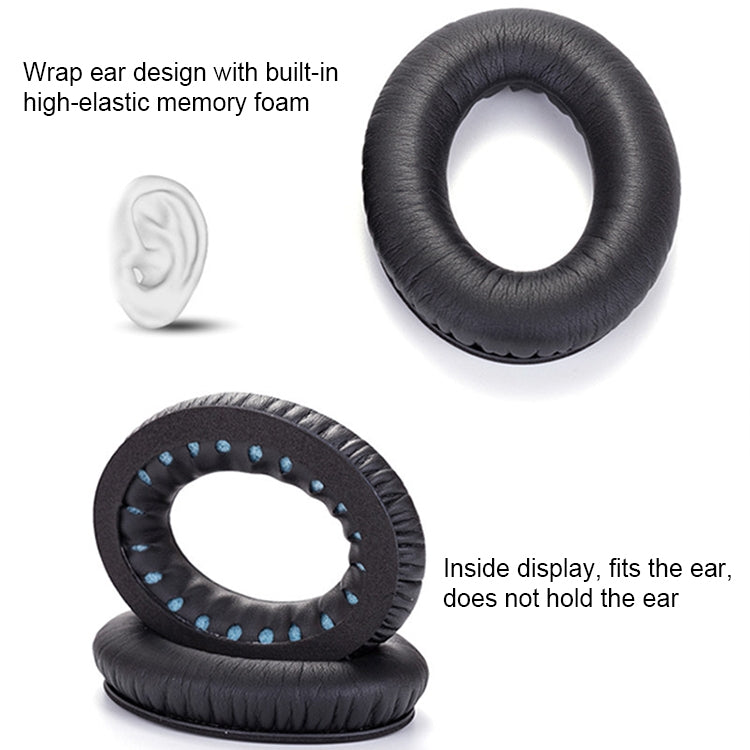 1 Pair Soft Earmuff Headphone Jacket with LR Cotton for BOSE QC2 / QC15 / AE2 / QC25 / QC35(Gold Black) - Earmuff & Pad by PMC TechLife | Online Shopping South Africa | PMC TechLife