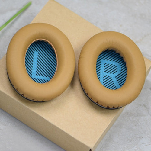1 Pair Soft Earmuff Headphone Jacket with LR Cotton for BOSE QC2 / QC15 / AE2 / QC25 / QC35(Gold Blue) - Earmuff & Pad by PMC TechLife | Online Shopping South Africa | PMC TechLife