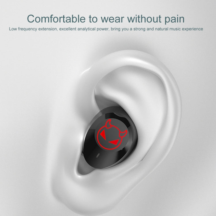 M23 Little Devil Pattern Intelligent Noise Reduction Touch Bluetooth Earphone with Three-screen Battery Display & Mirror Charging Box, Support HD Call & Siri (Pink) - Bluetooth Earphone by PMC TechLife | Online Shopping South Africa | PMC TechLife