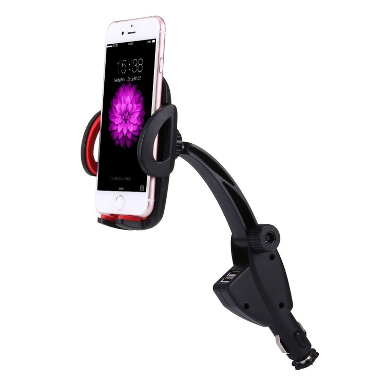 HC006 2 in 1 Car Charger & 360 Rotation Holder, For iPhone, Galaxy, Huawei, Xiaomi, LG, HTC and other Smartphones of width 47-92mm Smartphone(Red) - Car Holders by PMC TechLife | Online Shopping South Africa | PMC TechLife