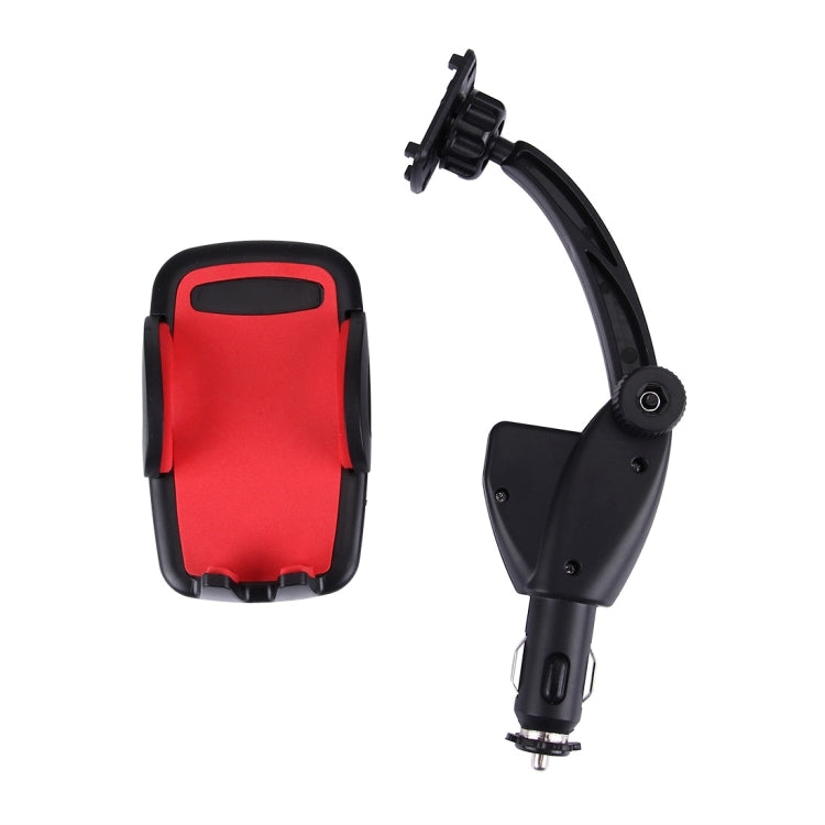 HC006 2 in 1 Car Charger & 360 Rotation Holder, For iPhone, Galaxy, Huawei, Xiaomi, LG, HTC and other Smartphones of width 47-92mm Smartphone(Red) - Car Holders by PMC TechLife | Online Shopping South Africa | PMC TechLife