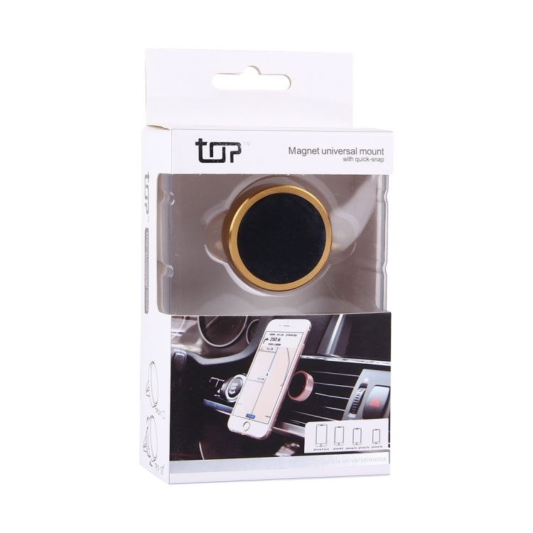 Car Magnetic Air Vent Mount Dock Holder with Quick-snap, For iPhone, Galaxy, Huawei, Xiaomi, LG, HTC and other Smartphones(Gold) - Car Holders by PMC TechLife | Online Shopping South Africa | PMC TechLife