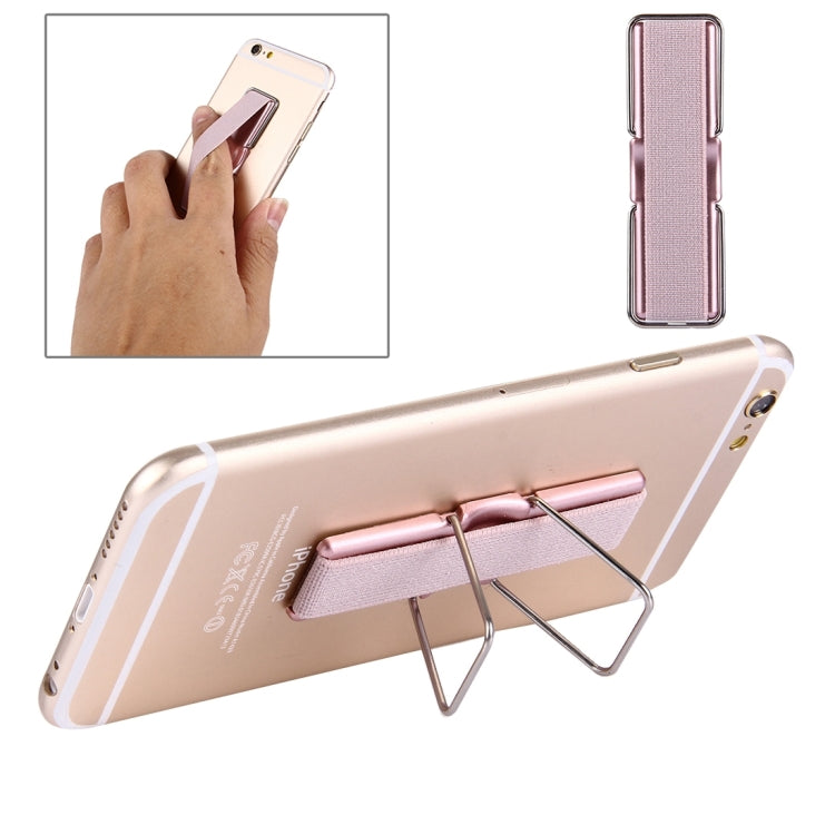 2 in 1 Adjustable Universal Mini Adhesive Holder Stand + Slim Finger Grip, Size: 7.3 x 2.2 x 0.3 cm(Rose Gold) - Ring Holder by PMC TechLife | Online Shopping South Africa | PMC TechLife