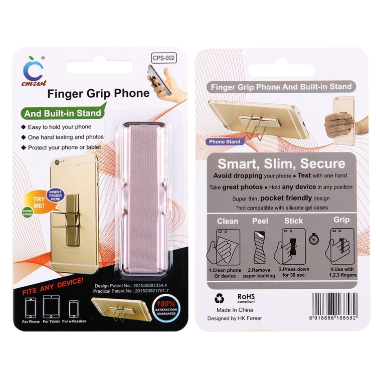2 in 1 Adjustable Universal Mini Adhesive Holder Stand + Slim Finger Grip, Size: 7.3 x 2.2 x 0.3 cm(Rose Gold) - Ring Holder by PMC TechLife | Online Shopping South Africa | PMC TechLife