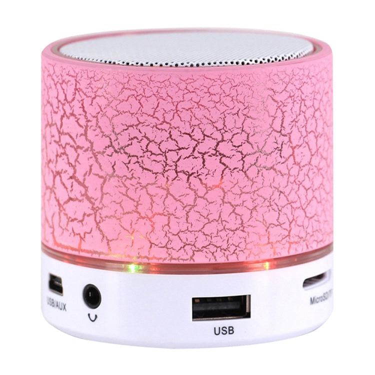 A9 Mini Portable Glare Crack Bluetooth Stereo Speaker with LED Light, Built-in MIC, Support Hands-free Calls & TF Card(Pink) - Mini Speaker by PMC TechLife | Online Shopping South Africa | PMC TechLife