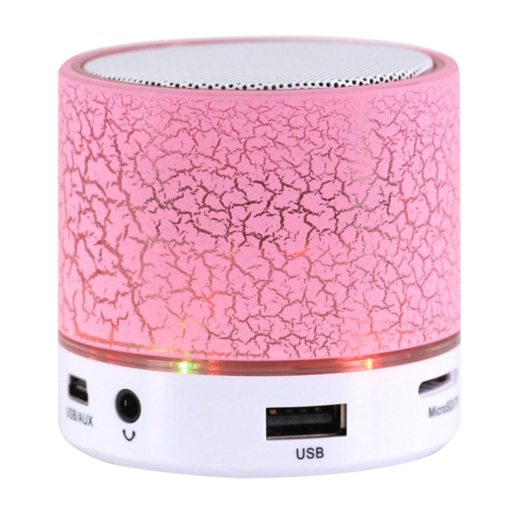 A9 Mini Portable Glare Crack Bluetooth Stereo Speaker with LED Light, Built-in MIC, Support Hands-free Calls & TF Card(Pink) - Mini Speaker by PMC TechLife | Online Shopping South Africa | PMC TechLife