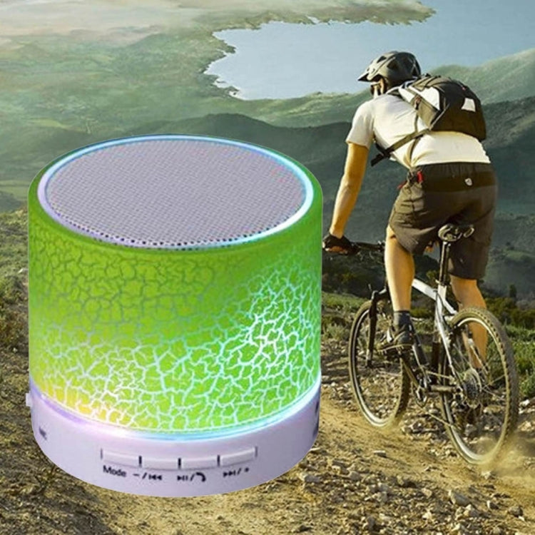 A9 Mini Portable Glare Crack Bluetooth Stereo Speaker with LED Light, Built-in MIC, Support Hands-free Calls & TF Card(Green) - Mini Speaker by PMC TechLife | Online Shopping South Africa | PMC TechLife