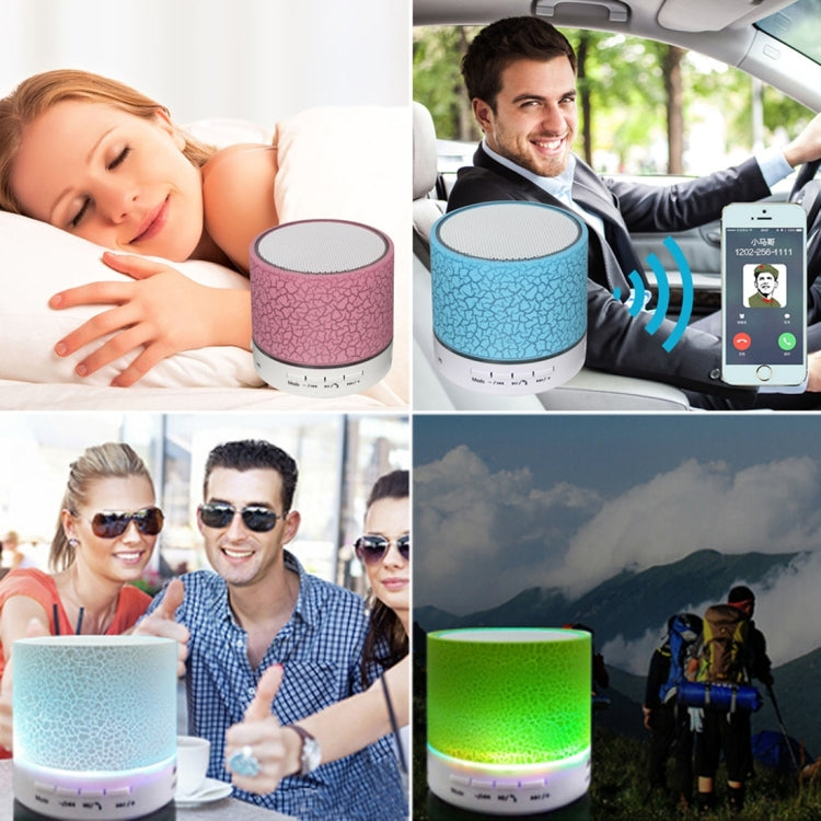 A9 Mini Portable Glare Crack Bluetooth Stereo Speaker with LED Light, Built-in MIC, Support Hands-free Calls & TF Card(Green) - Mini Speaker by PMC TechLife | Online Shopping South Africa | PMC TechLife
