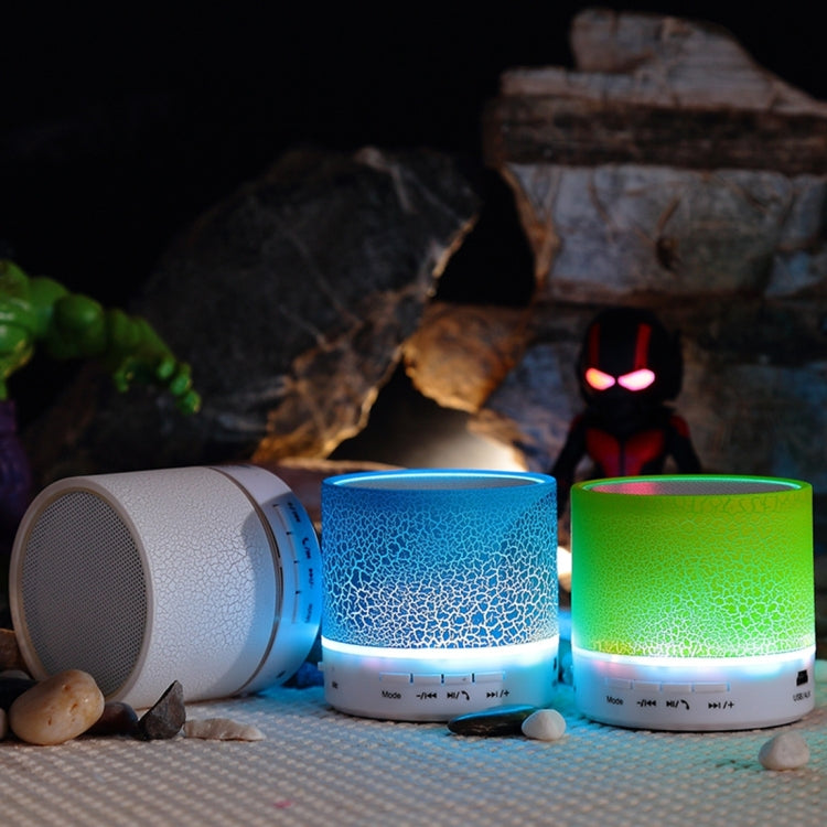A9 Mini Portable Glare Crack Bluetooth Stereo Speaker with LED Light, Built-in MIC, Support Hands-free Calls & TF Card(Green) - Mini Speaker by PMC TechLife | Online Shopping South Africa | PMC TechLife