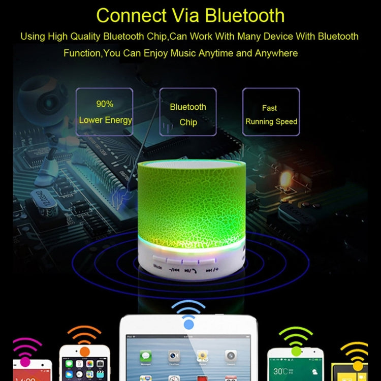A9 Mini Portable Glare Crack Bluetooth Stereo Speaker with LED Light, Built-in MIC, Support Hands-free Calls & TF Card(Green) - Mini Speaker by PMC TechLife | Online Shopping South Africa | PMC TechLife