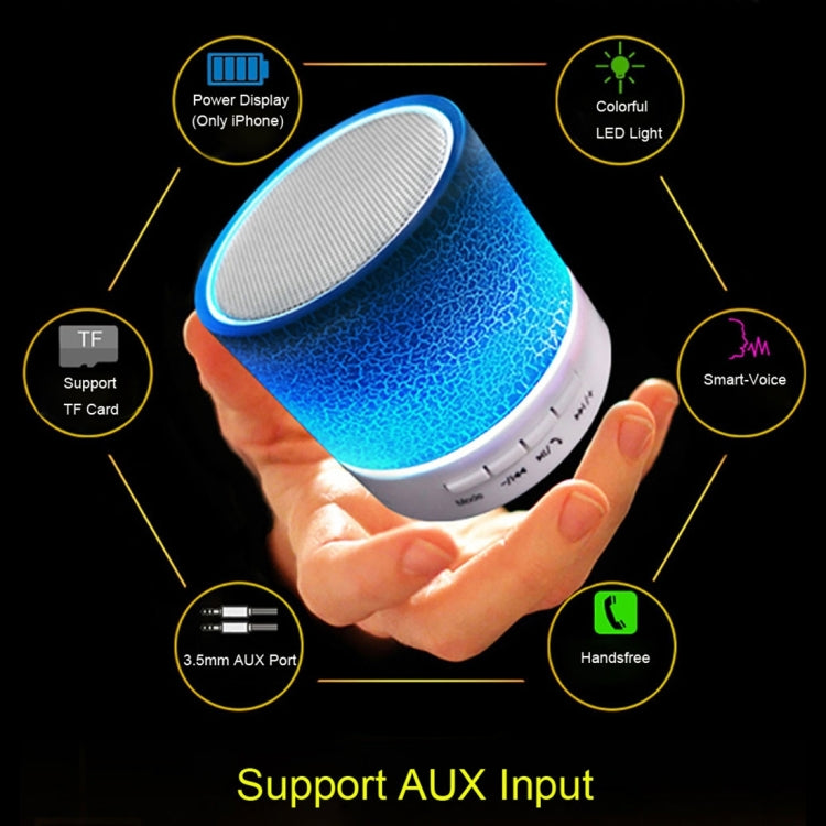 A9 Mini Portable Glare Crack Bluetooth Stereo Speaker with LED Light, Built-in MIC, Support Hands-free Calls & TF Card(Blue) - free shipping - PMC TechLife - Order now!