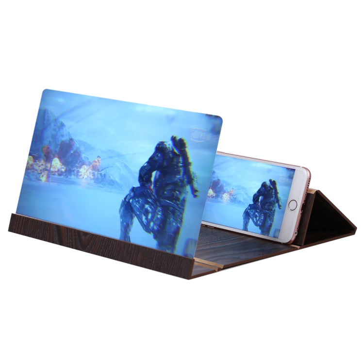 12.0 inch Universal Foldable Portable Wood + Organic Glass Eyeshield 3D Video Mobile Phone Screen Magnifier Bracket Enlarge with Holder for All Smartphones, Size: 260*190*8mm - Screen Magnifier by PMC TechLife | Online Shopping South Africa | PMC TechLife