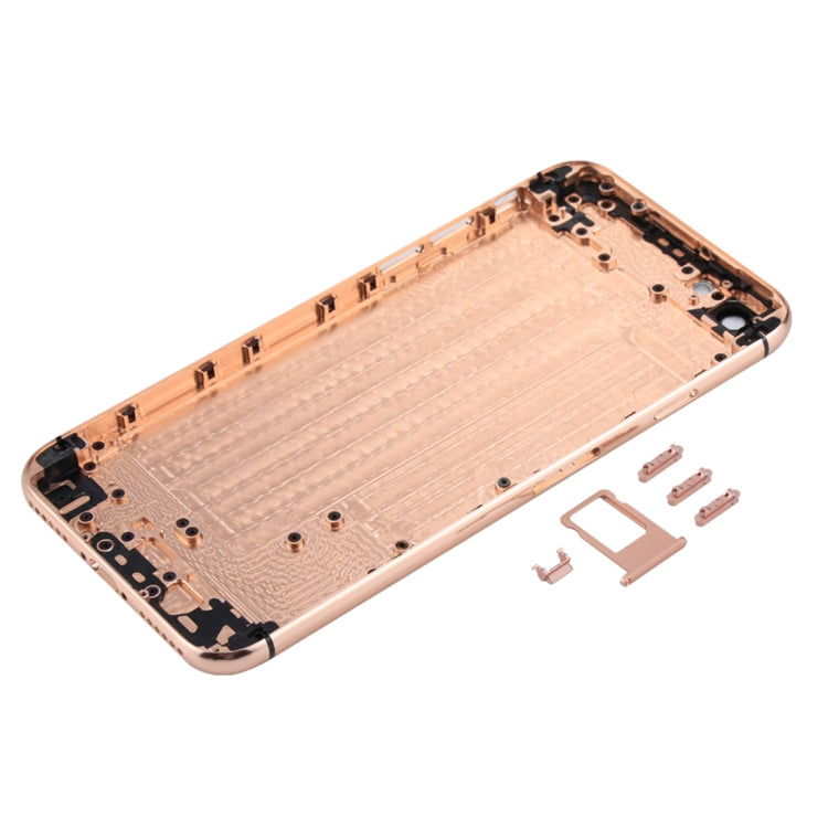 5 in 1 Full Assembly Metal Housing Cover with Appearance Imitation of iX for iPhone 6, Including Back Cover & Card Tray & Volume Control Key & Power Button & Mute Switch Vibrator Key, No Headphone Jack (Gold+White) - free shipping - PMC TechLife - Order now!