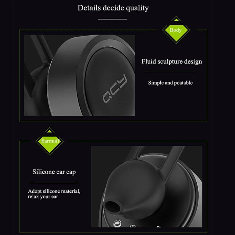 QCY J11 Universal Driving Wireless Bluetooth 4.1 Earphone with Mic for Smart Phones or Other Bluetooth Devices, Effective Bluetooth Distance: 10M(Black) - Bluetooth Earphone by QCY | Online Shopping South Africa | PMC TechLife | Buy Now Pay Later Mobicred