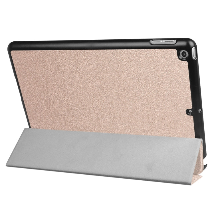 For iPad 9.7 (2018) & iPad 9.7 (2017) Custer Texture Horizontal Flip Leather Case with Three-folding Holder & Sleep / Wake-up Function(Rose Gold) - free shipping - PMC TechLife - Order now!