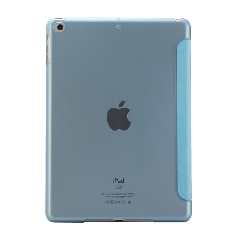 For iPad 9.7 (2018) & iPad 9.7 inch (2017) & iPad Air Silk Texture Horizontal Flip Leather Case with Three-folding Holder(Blue) - iPad 9.7 (2018) & (2017) Cases by PMC TechLife | Online Shopping South Africa | PMC TechLife | Buy Now Pay Later Mobicred