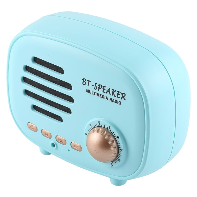 Q108 Retro Mini Wireless Bluetooth Speaker, Support Hands-free / TF Card / U disk / FM(Blue) - Mini Speaker by PMC TechLife | Online Shopping South Africa | PMC TechLife