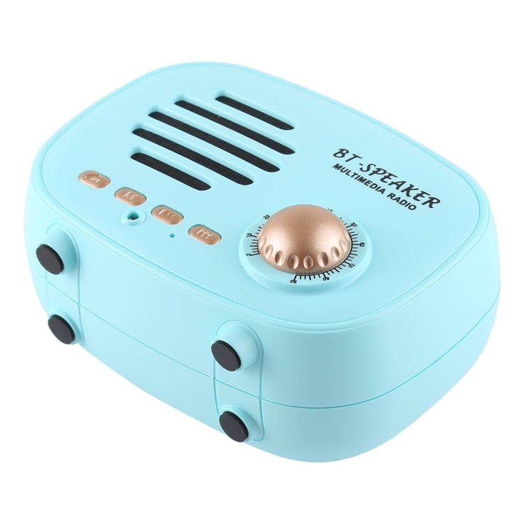 Q108 Retro Mini Wireless Bluetooth Speaker, Support Hands-free / TF Card / U disk / FM(Blue) - Mini Speaker by PMC TechLife | Online Shopping South Africa | PMC TechLife