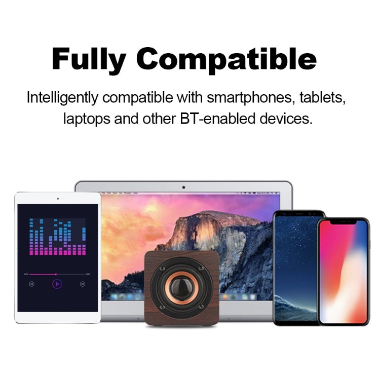 Q1 Wooden Mini Portable Mega Bass Wireless Bluetooth Speaker(Walnut wood) - Mini Speaker by PMC TechLife | Online Shopping South Africa | PMC TechLife