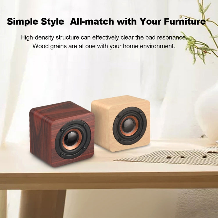 Q1 Wooden Mini Portable Mega Bass Wireless Bluetooth Speaker(Yellow) - Mini Speaker by PMC TechLife | Online Shopping South Africa | PMC TechLife