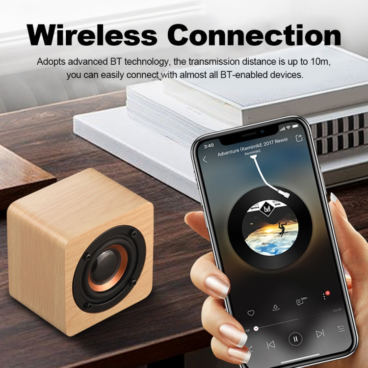 Q1 Wooden Mini Portable Mega Bass Wireless Bluetooth Speaker(Yellow) - Mini Speaker by PMC TechLife | Online Shopping South Africa | PMC TechLife