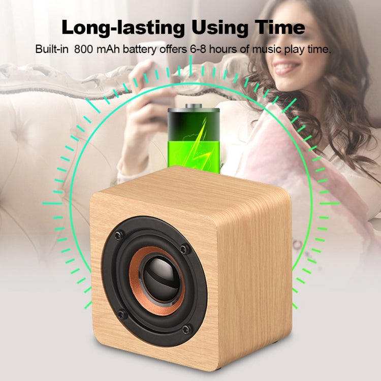 Q1 Wooden Mini Portable Mega Bass Wireless Bluetooth Speaker(Yellow) - Mini Speaker by PMC TechLife | Online Shopping South Africa | PMC TechLife
