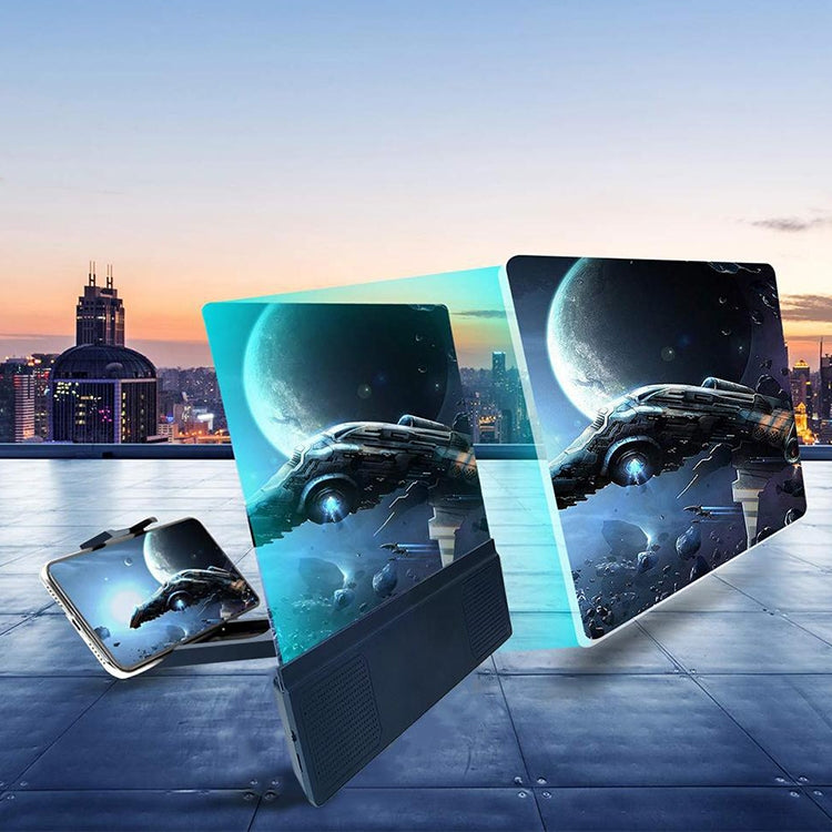 F5 12 inch Universal Mobile Phone Screen Amplifier HD Video Amplifier with Stand & Speaker, Charging Version - Screen Magnifier by PMC TechLife | Online Shopping South Africa | PMC TechLife