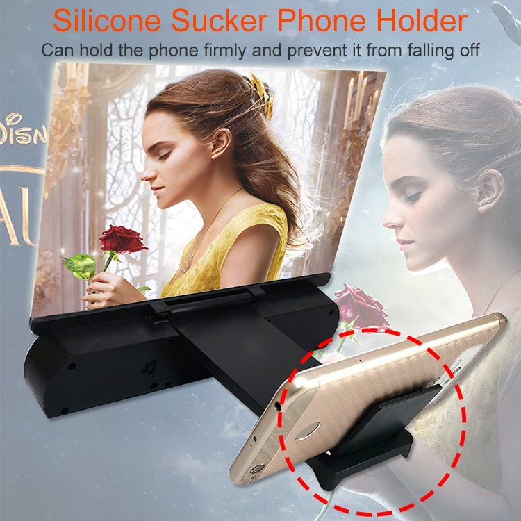 F9 10 inch Universal Chargeable Mobile Phone Screen Amplifier HD Video Amplifier with Silicone Suction Cup Stand & Bluetooth Speaker(Black) - Screen Magnifier by PMC TechLife | Online Shopping South Africa | PMC TechLife