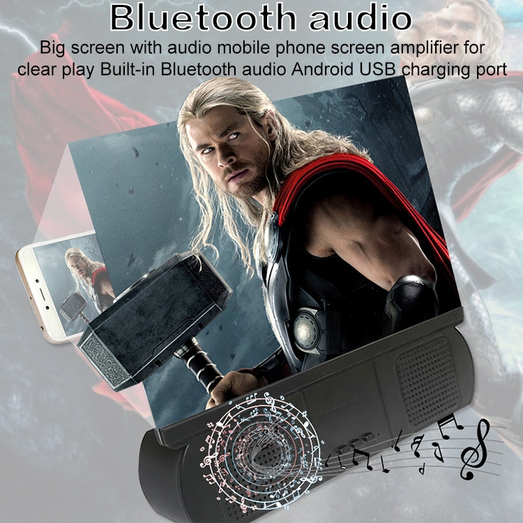 F9 10 inch Universal Chargeable Mobile Phone Screen Amplifier HD Video Amplifier with Silicone Suction Cup Stand & Bluetooth Speaker(Black) - Screen Magnifier by PMC TechLife | Online Shopping South Africa | PMC TechLife