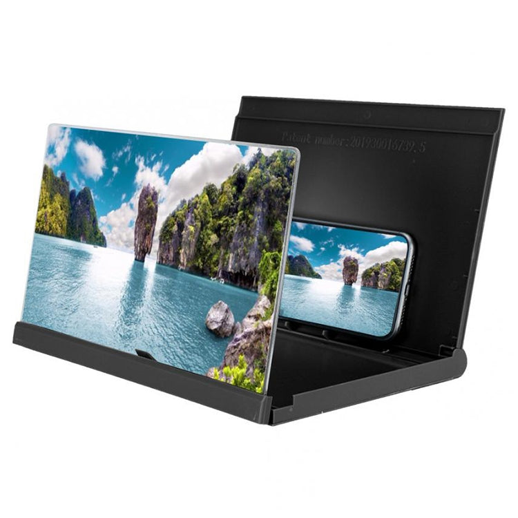 F18 12 inch Rotatable Folding Universal Mobile Phone Screen Amplifier HD Video Amplifier with Block Light Card, Book Shape Version(Black) - Screen Magnifier by PMC TechLife | Online Shopping South Africa | PMC TechLife