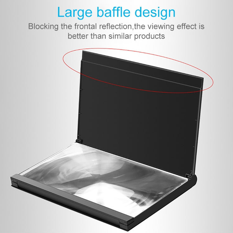 F18 12 inch Rotatable Folding Universal Mobile Phone Screen Amplifier HD Video Amplifier with Block Light Card, Book Shape Version(White) - Screen Magnifier by PMC TechLife | Online Shopping South Africa | PMC TechLife