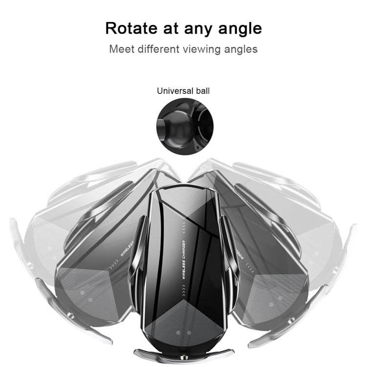 Q2 15W Universal Rotation Infrared Induction Magnetic Car Wireless Charging Mobile Phone Holder with Micro USB + 8 Pin + Type-C / USB-C Magnetic Connector(Black) - free shipping - PMC TechLife - Order now!