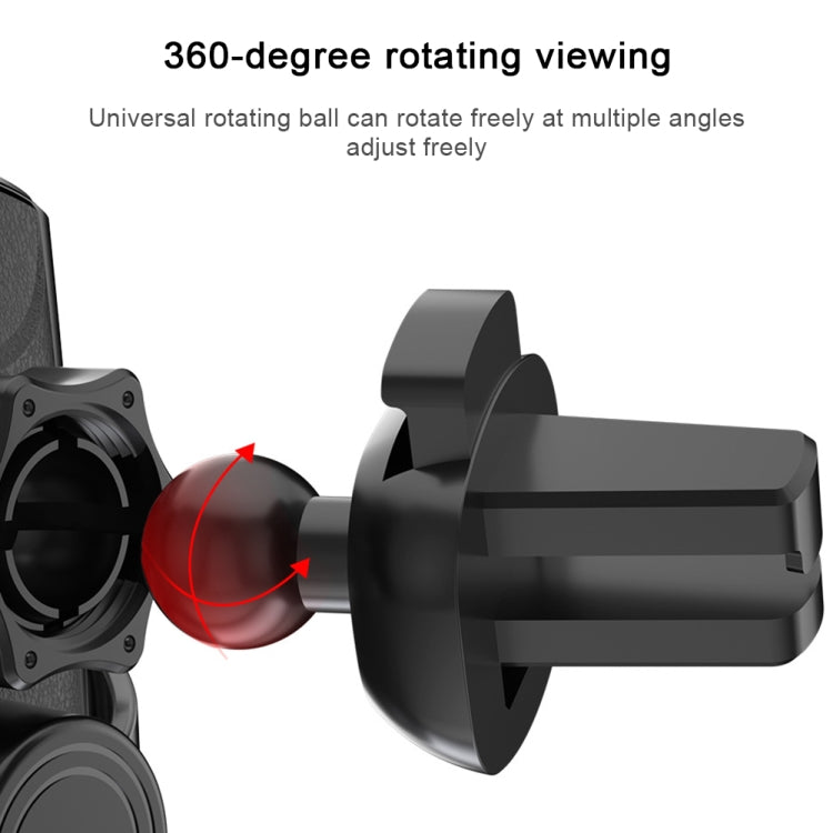 Q2 15W Universal Rotation Infrared Induction Magnetic Car Wireless Charging Mobile Phone Holder with Micro USB + 8 Pin + Type-C / USB-C Magnetic Connector(Red) - Wireless Charger Holders by PMC TechLife | Online Shopping South Africa | PMC TechLife