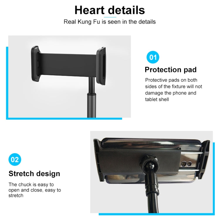 ZM-15 Rotatable Aluminum Alloy Desktop Stand Lazy Stand for 4.7-12.9 inch Mobile Phones / Tablets(Black) - Desktop Holder by PMC TechLife | Online Shopping South Africa | PMC TechLife