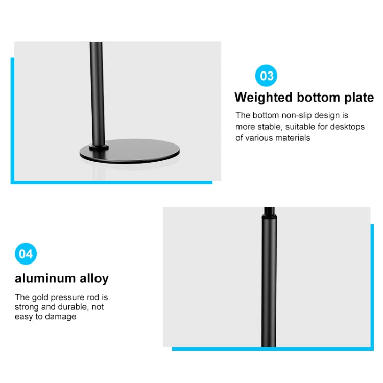 ZM-15 Rotatable Aluminum Alloy Desktop Stand Lazy Stand for 4.7-12.9 inch Mobile Phones / Tablets (White) - Desktop Holder by PMC TechLife | Online Shopping South Africa | PMC TechLife