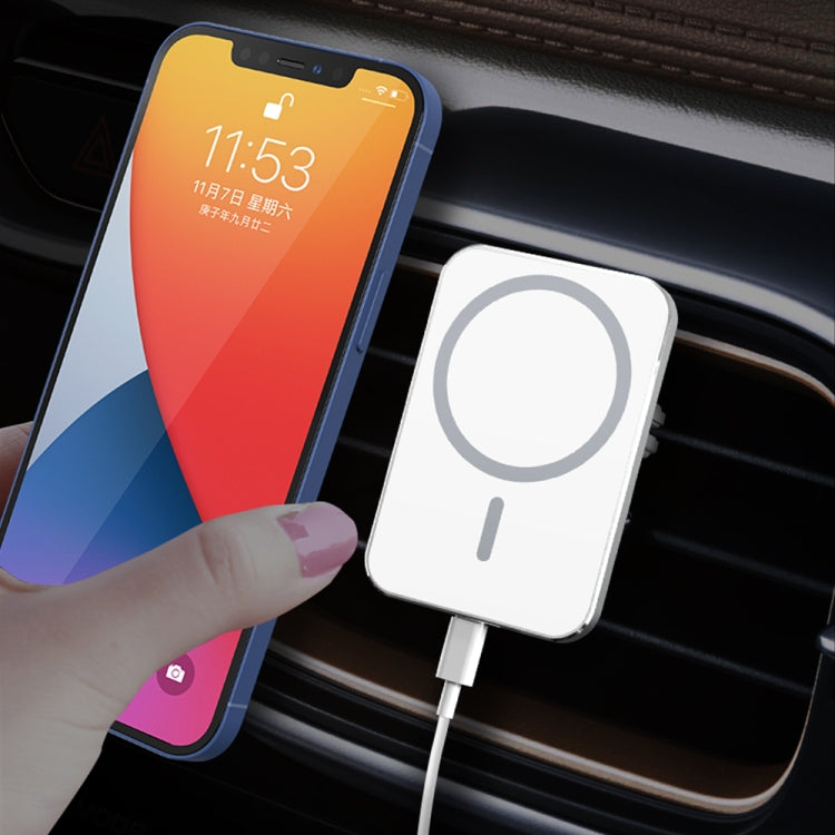 X16 Magsafe Car Air Outlet Vent Mount Clamp Holder 15W Fast Charging Qi Magnetic Wireless Charger(White) - Wireless Charger Holders by PMC TechLife | Online Shopping South Africa | PMC TechLife