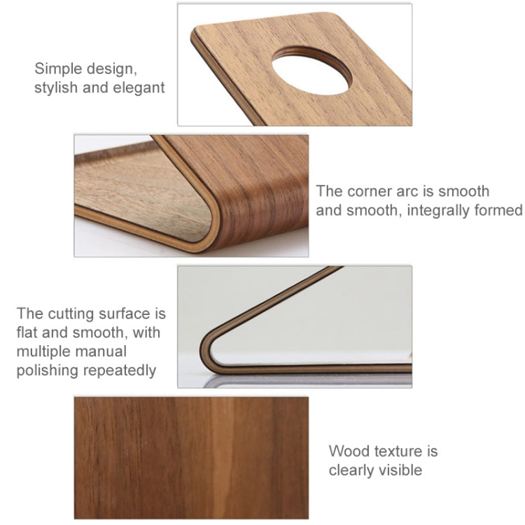 JS01 Wooden Desktop Phone Holder Universal Curved Wood Support Frame For Tablet Phones (Walnut) - Desktop Holder by PMC TechLife | Online Shopping South Africa | PMC TechLife
