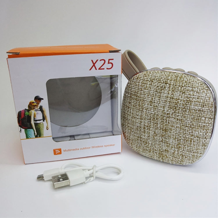 X25new Cloth Texture Square Portable Mini Bluetooth Speaker, Support Hands-free Call & TF Card & AUX(Grey) - Mini Speaker by PMC TechLife | Online Shopping South Africa | PMC TechLife