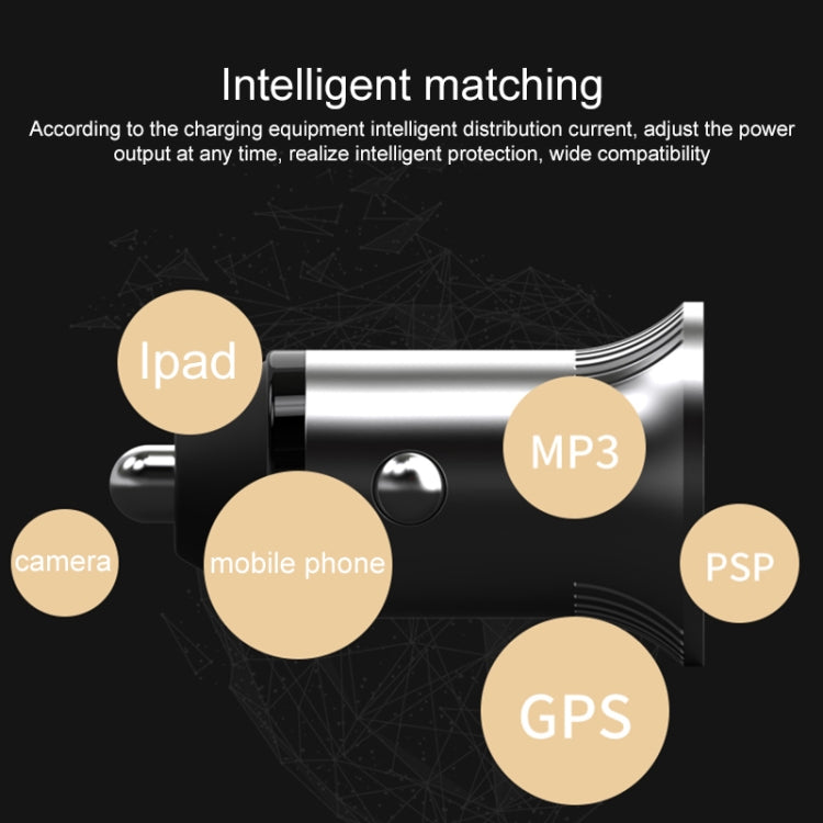 PD USB-C / Type-C + QC3.0 USB Fast Charging Car Charger with Dual LED Indicator - Car Charger by PMC TechLife | Online Shopping South Africa | PMC TechLife