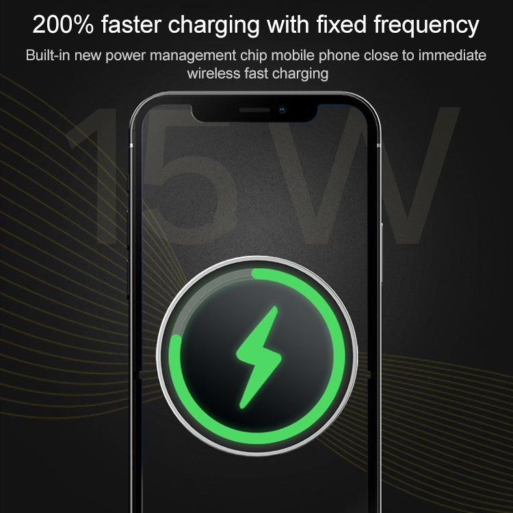 12PRO 15W Aluminum Alloy MagSafe Magnetic Car Wireless Charger Mobile Phone Holder (Silver) - Wireless Charger Holders by PMC TechLife | Online Shopping South Africa | PMC TechLife