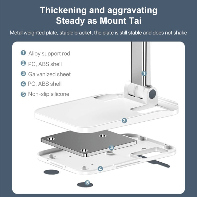 ROCK Desktop Folding Mobile Phone Holder (White) - Desktop Holder by ROCK | Online Shopping South Africa | PMC TechLife