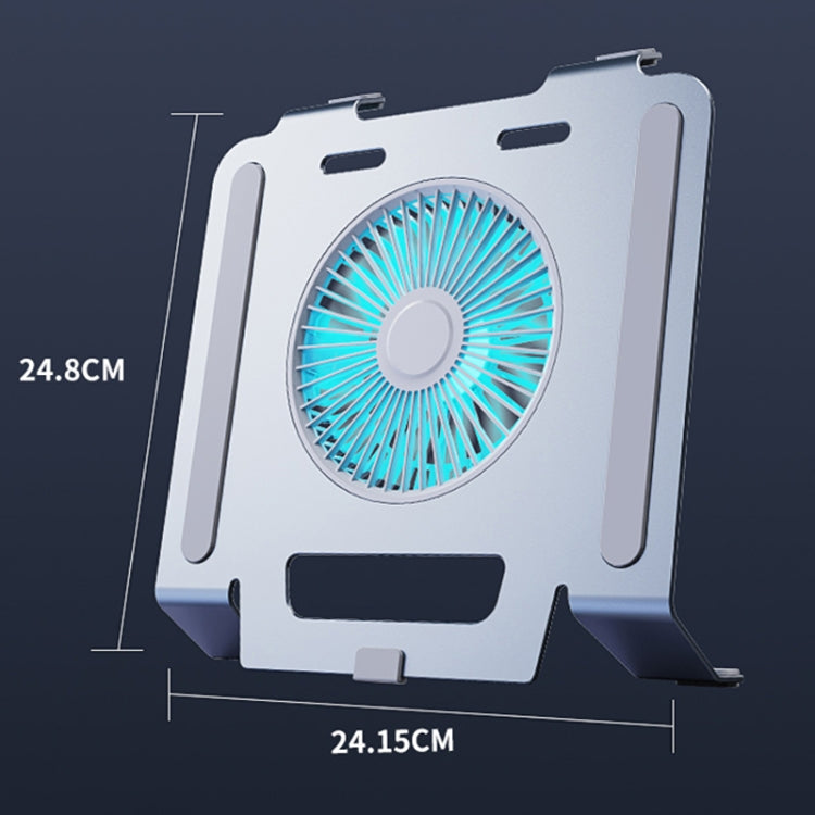 R-JUST HZ25 3.5W Aluminum Alloy Large Turbo Desktop Fan Cooling Laptop Stand(Grey) - free shipping - PMC TechLife - Order now!