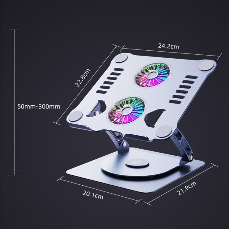R- JUST HZ13-1 Rotating Foldable Multi-Angle Aluminum Alloy Laptop Fan Bracket (Grey) - free shipping - PMC TechLife - Order now!