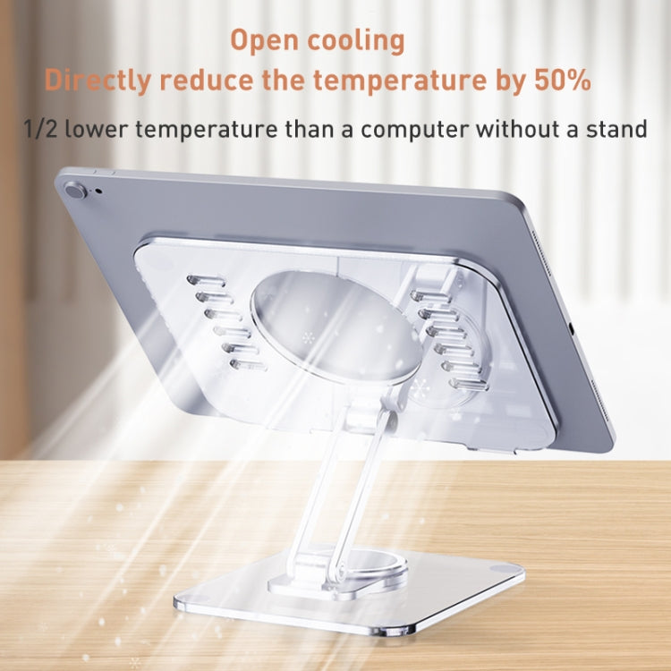 R-JUST T632 Acrylic 360 Degree Rotating Desktop Tablet Stand (Transparent) - free shipping - PMC TechLife - Order now!