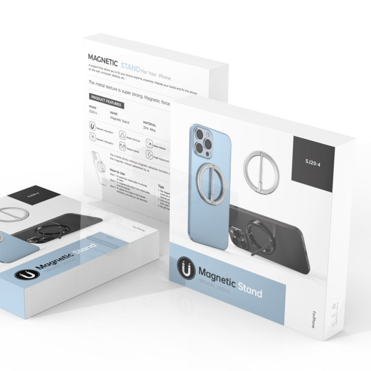 R-JUST SJ20-4 Aluminum Alloy Magnetic Knife Phone Holder (Silver) - Hand-Sticking Bracket by R-JUST | Online Shopping South Africa | PMC TechLife | Buy Now Pay Later Mobicred