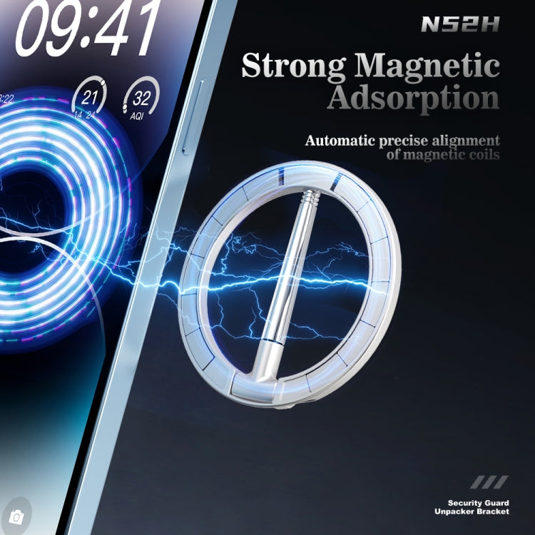 R-JUST SJ20-4 Aluminum Alloy Magnetic Knife Phone Holder (Silver) - Hand-Sticking Bracket by R-JUST | Online Shopping South Africa | PMC TechLife | Buy Now Pay Later Mobicred